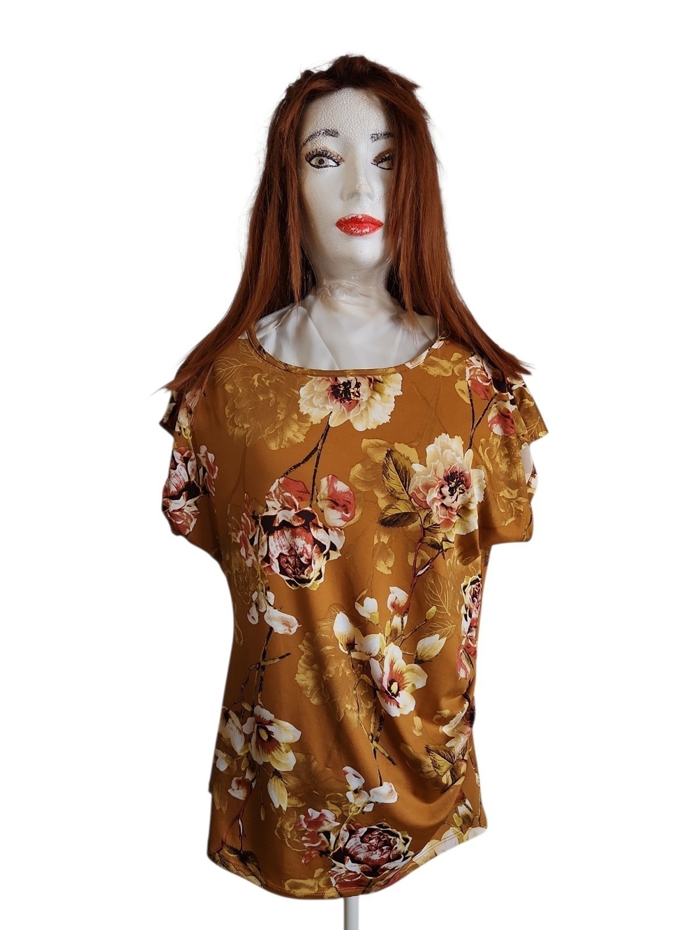 Floral Mustard Short Sleeve Tee